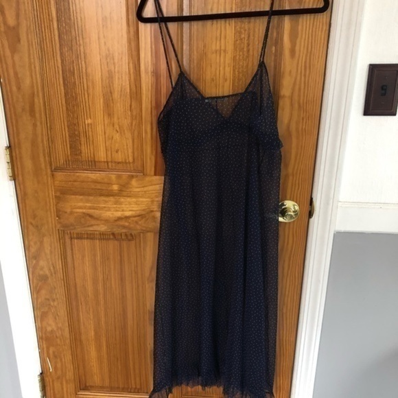 Zara sheer blue and white polka dots sz 8 - Picture 7 of 7